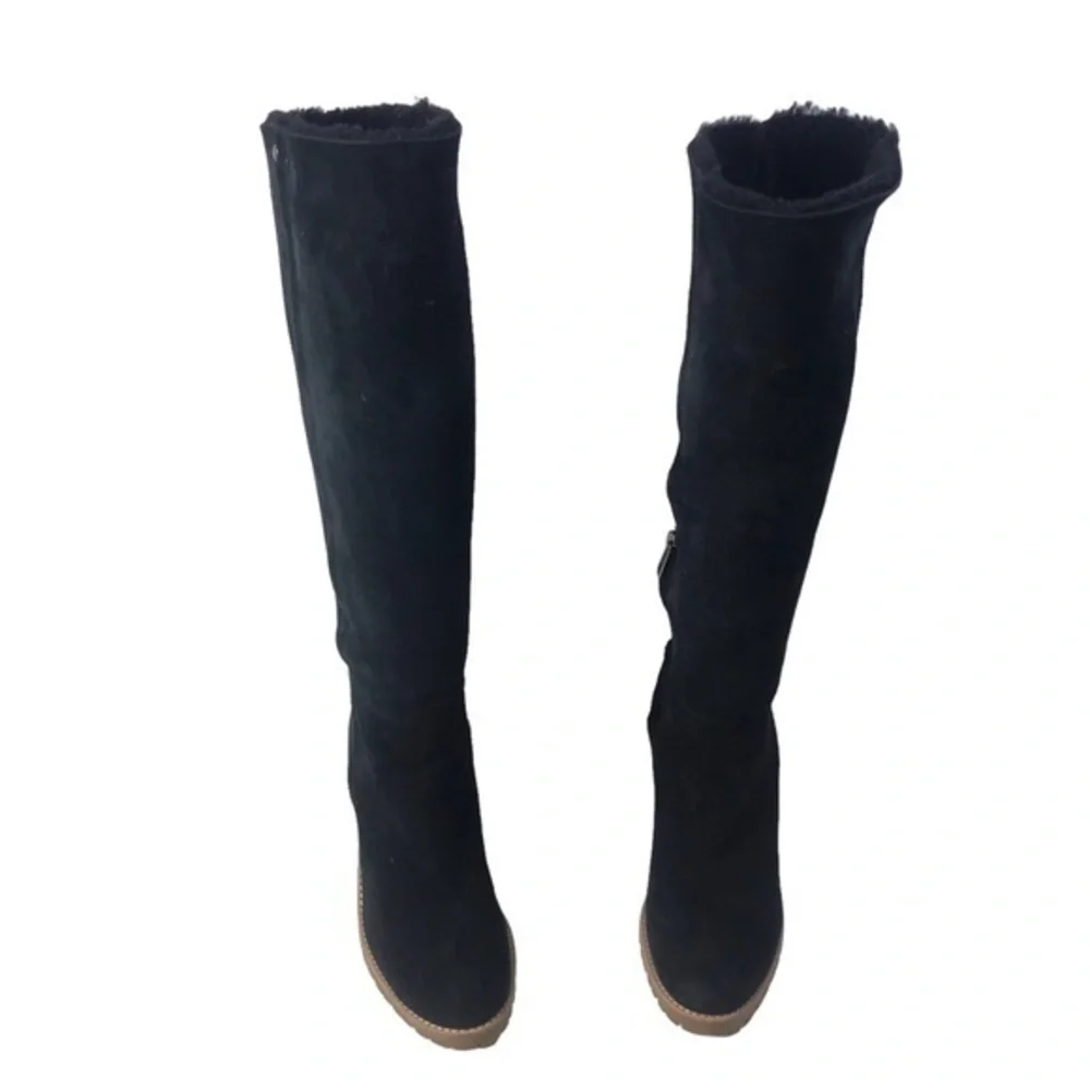 Coach Kelly Black Suede Double Shearing boots size 7B